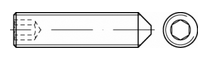 25 Stück rostfreie Edelstahl (A1) Gewindestifte mit Innensechskant + Spitze DIN 914 - M 6 x 16 mm
